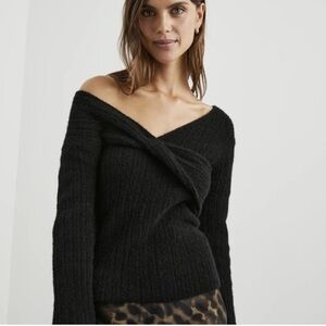 Rails NWT XL Alpaca Florence Sweater Black Off the Shoulder